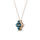 3 - Anthea Blue Diamond Floral Pendant 