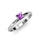 4 - Celine Princess Cut Amethyst Solitaire Engagement Ring 