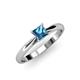 4 - Celine Princess Cut Blue Topaz Solitaire Engagement Ring 