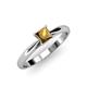 4 - Celine Princess Cut Citrine Solitaire Engagement Ring 