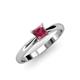 4 - Celine Princess Cut Rhodolite Garnet Solitaire Engagement Ring 