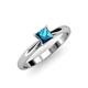 4 - Celine Princess Cut Blue Diamond Solitaire Engagement Ring 