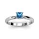 3 - Celine Princess Cut Blue Topaz Solitaire Engagement Ring 