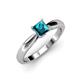 4 - Adsila Princess Cut London Blue Topaz Solitaire Engagement Ring 