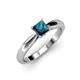 4 - Adsila Princess Cut Blue Diamond Solitaire Engagement Ring 