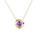 1 - Arela 5.00 mm Round Amethyst Donut Bezel Solitaire Pendant Necklace 