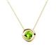 Arela 5.00 mm Round Peridot Donut Bezel Solitaire Pendant Necklace 
