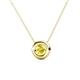 1 - Arela 5.00 mm Round Lab Created Yellow Sapphire Donut Bezel Solitaire Pendant Necklace 