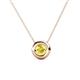 Arela 5.00 mm Round Lab Created Yellow Sapphire Donut Bezel Solitaire Pendant Necklace 