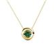 Arela 5.00 mm Round Lab Created Alexandrite Donut Bezel Solitaire Pendant Necklace 