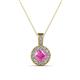 1 - Astera Pink Sapphire and Diamond Circle Halo Pendant 