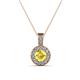 1 - Astera Yellow Sapphire and Diamond Circle Halo Pendant 