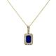 1 - Lilian Blue Sapphire and Diamond Halo Pendant 
