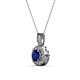 2 - Astera Blue Sapphire and Diamond Circle Halo Pendant 