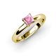 3 - Bianca Princess Cut Pink Tourmaline Solitaire Engagement Ring 