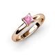 3 - Bianca Princess Cut Pink Tourmaline Solitaire Engagement Ring 