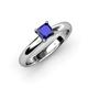 3 - Bianca Princess Cut Blue Sapphire Solitaire Engagement Ring 
