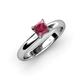 3 - Bianca Princess Cut Rhodolite Garnet Solitaire Engagement Ring 