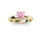 2 - Bianca Princess Cut Pink Tourmaline Solitaire Engagement Ring 