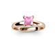 2 - Bianca Princess Cut Pink Tourmaline Solitaire Engagement Ring 
