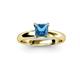 2 - Bianca Princess Cut Blue Topaz Solitaire Engagement Ring 