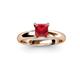 2 - Bianca Princess Cut Ruby Solitaire Engagement Ring 
