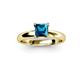 2 - Bianca Princess Cut Blue Diamond Solitaire Engagement Ring 