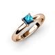 3 - Bianca Princess Cut Blue Diamond Solitaire Engagement Ring 