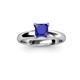2 - Bianca Princess Cut Blue Sapphire Solitaire Engagement Ring 