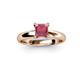 2 - Bianca Princess Cut Rhodolite Garnet Solitaire Engagement Ring 