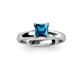2 - Bianca Princess Cut Blue Diamond Solitaire Engagement Ring 
