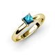 3 - Bianca Princess Cut Blue Diamond Solitaire Engagement Ring 