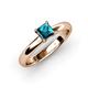 3 - Bianca Princess Cut London Blue Topaz Solitaire Engagement Ring 