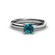 1 - Bianca 6.00 mm Round Blue Diamond Solitaire Engagement Ring 