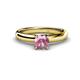 1 - Bianca 6.50 mm Round Pink Tourmaline Solitaire Engagement Ring 
