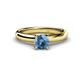 1 - Bianca 6.50 mm Round Blue Topaz Solitaire Engagement Ring 