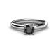1 - Bianca 6.00 mm Round Black Diamond Solitaire Engagement Ring 