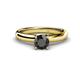 1 - Bianca 6.00 mm Round Black Diamond Solitaire Engagement Ring 