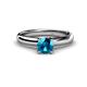 1 - Bianca Blue Diamond Solitaire Ring  