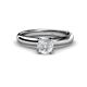 1 - Bianca 6.00 mm Round White Sapphire Solitaire Engagement Ring 