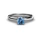 1 - Bianca 6.50 mm Round Blue Topaz Solitaire Engagement Ring 
