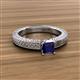 3 - Kaelan 6.00 mm Princess Cut Lab Created Blue Sapphire Solitaire Engagement Ring 