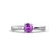 1 - Annora Amethyst Solitaire Engagement Ring 