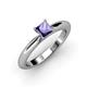 4 - Akila Princess Cut Iolite Solitaire Engagement Ring 
