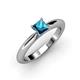 4 - Akila Princess Cut Blue Diamond Solitaire Engagement Ring 