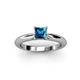 3 - Akila Princess Cut Blue Diamond Solitaire Engagement Ring 