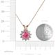 4 - Megan Pink Tourmaline and Diamond Floral Halo Pendant 