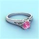 3 - Adira 6.50 mm Round Lab Created Pink Sapphire Solitaire Engagement Ring 