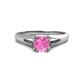 1 - Adira 6.50 mm Round Lab Created Pink Sapphire Solitaire Engagement Ring 