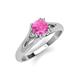 4 - Adira 6.50 mm Round Lab Created Pink Sapphire Solitaire Engagement Ring 